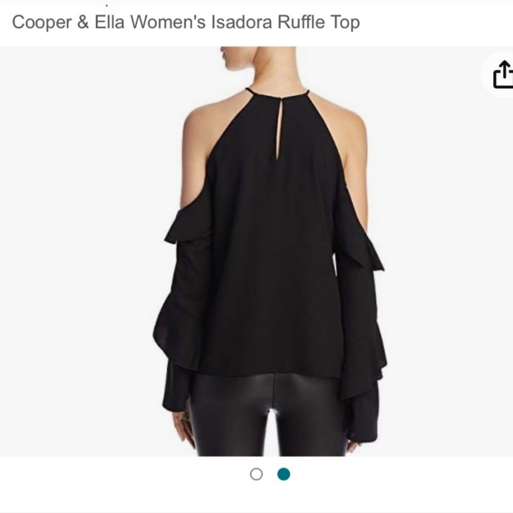 Floral Ruffle Black Top - Picture 4 of 5